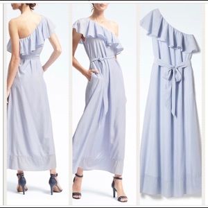 Banana Republic one shoulder maxi dress w/ ruffle